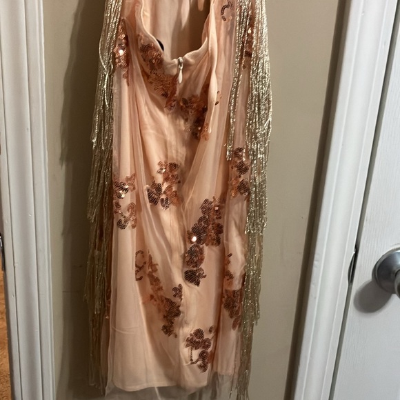 NWOT Gorgeous 20s Flapper Style Dress size M in cream and gold color - Picture 4 of 5